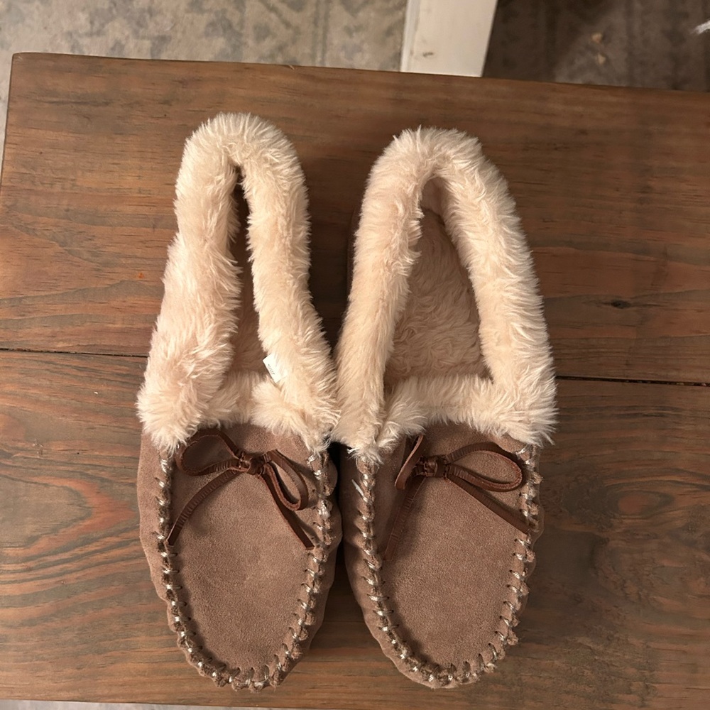 J. Crew Tan Fur-Lined Women's Slippers